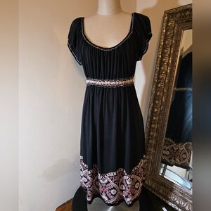 Max Edition Size M Medium Midi Sundress with Pleated Flutter Sleeves lot5598